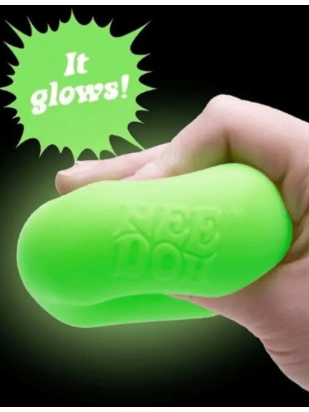 NeeDoh Nice Cube Glow - GREEN, 1 pc-Super Solid Squish Fidget Sensory Toy - NIB